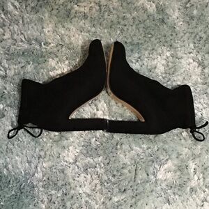 Chic Black Ankle Boots with Cutout Heel